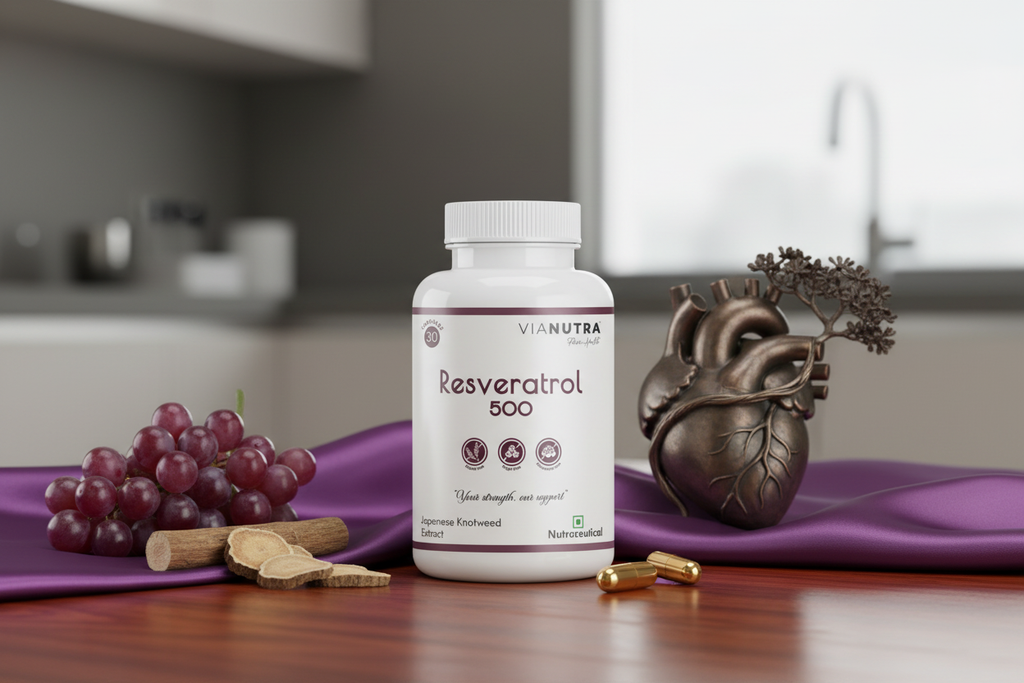 Resveratrol 500 in premium wellness setting